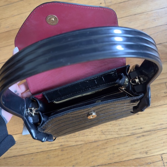 SOLD patent croc claw goth shoulder bag small black - Picture 7 of 7